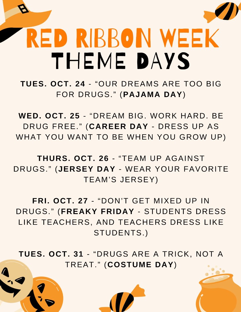 Prairie Valley ISD Red Ribbon Week October 2431